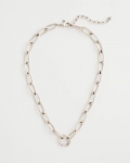 Chicos Silvertone Charm Link Necklace - SILVER Chicos Silvertone Charm Link Necklace - SILVER