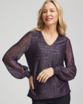 Chicos Foiled Bodre Top - PURPLE ELIXIR Chicos Foiled Bodre Top - PURPLE ELIXIR