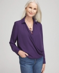 Chicos Surplice Bubble Hem Shirt - MIDNIGHT VIOLET Chicos Surplice Bubble Hem Shirt - MIDNIGHT VIOLET