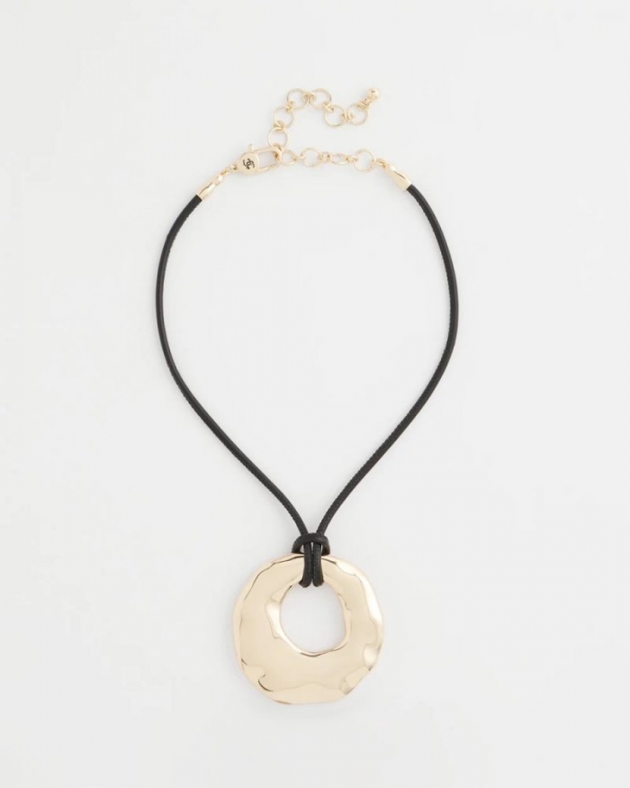 Chicos Modern Gold Pendant - GOLD