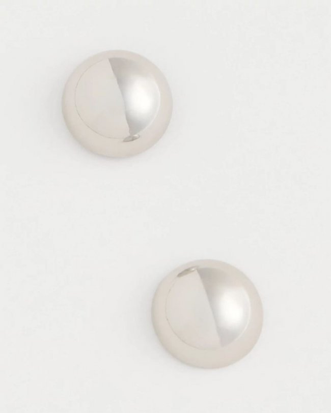 Chicos Mini Silvertone Sphere Stud Earrings - SILVER