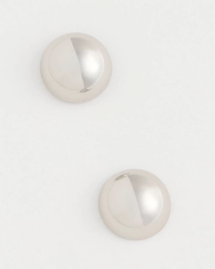 Chicos Mini Silvertone Sphere Stud Earrings - SILVER