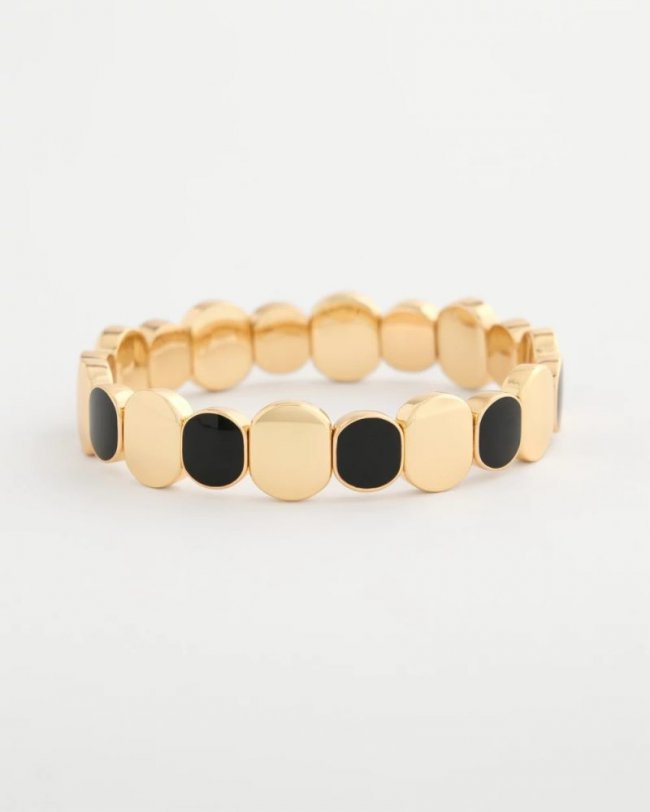 Chicos Black Goldtone Glam Stretch Bracelet - BLACK Chicos Black Goldtone Glam Stretch Bracelet - BLACK