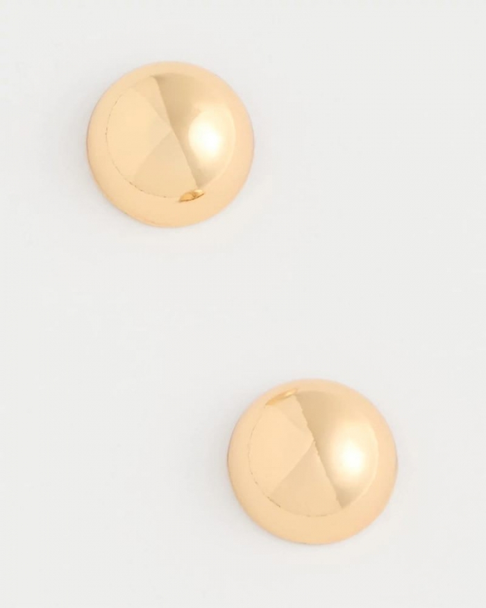 Chicos Mini Goldtone Sphere Stud Earrings - GOLD