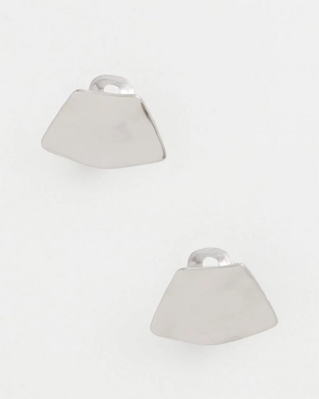 Chicos Silver Fan Clip On Earrings - SILVER