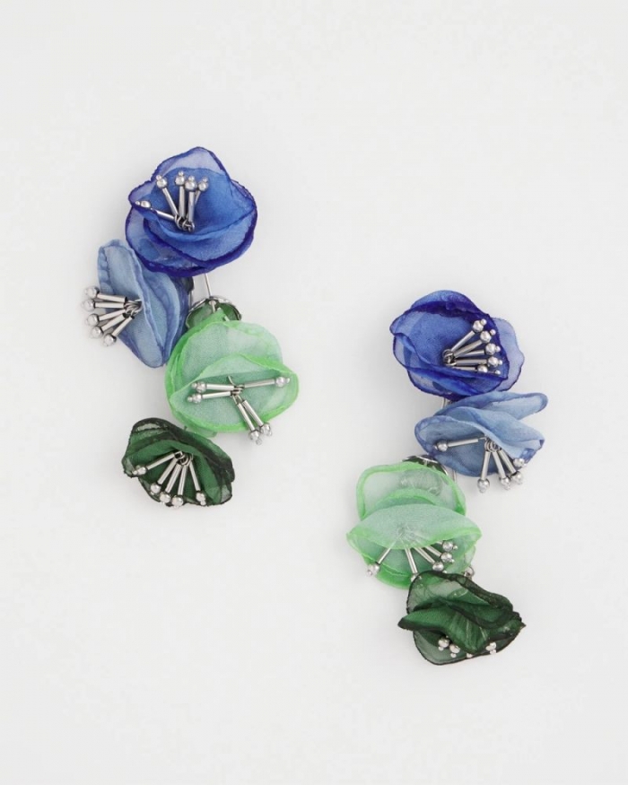 Chicos Multi Floral Linear Earrings - MULTI