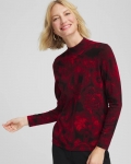 Chicos Ella Printed Mockneck Sweater - CARMINE RED Chicos Ella Printed Mockneck Sweater - CARMINE RED
