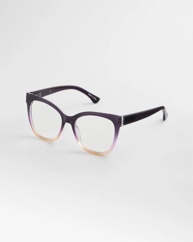 Chicos Cat Eye Colorblock Readers - PURPLE