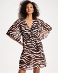 Chicos Gottex Nambiti V-Neck Cover-Up - SAFARI