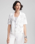 Chicos Milano Embroidered Sweater - ALABASTER