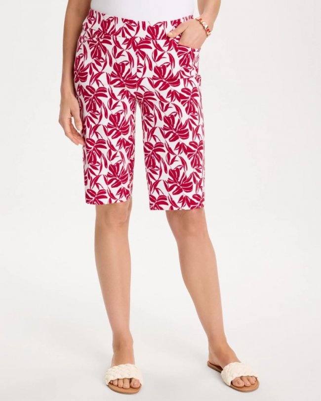 Chicos Bora Bliss Brigitte™ Slim Shorts - CHERRY LUSH