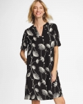 Chicos Embroidered Ginkgo Dress - BLACK Chicos Embroidered Ginkgo Dress - BLACK