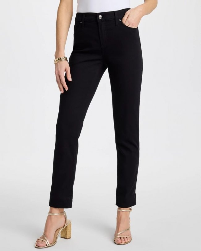 Chicos Girlfriend Slim Ankle Jeans - BLACK