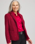 Chicos Red Tweed Sequins Blazer - RED