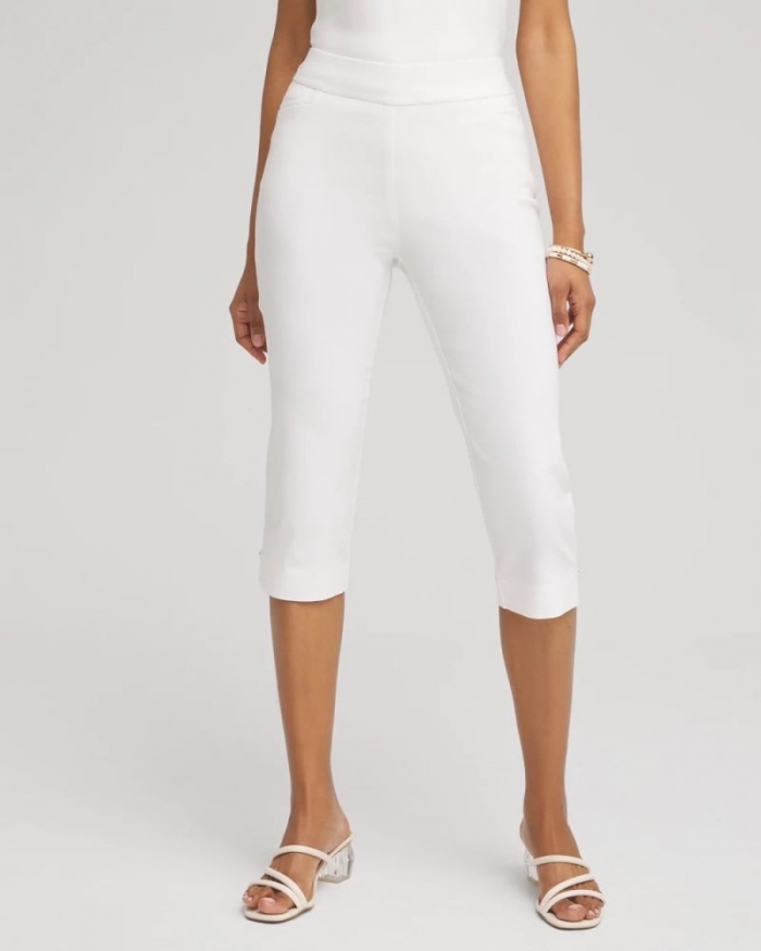 Chicos Brigitte™ Pull-On Rivet Slim Capris - ALABASTER