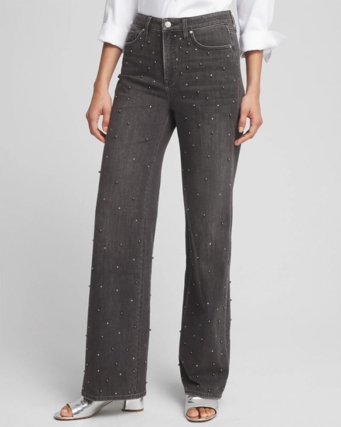 Chicos Pearl High Rise Wide Leg Jean - SHADOW LAKE WASH