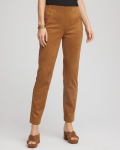 Chicos Faux Suede Juliet Slim Ankle Pants - BURNT SIENNA Chicos Faux Suede Juliet Slim Ankle Pants - BURNT SIENNA