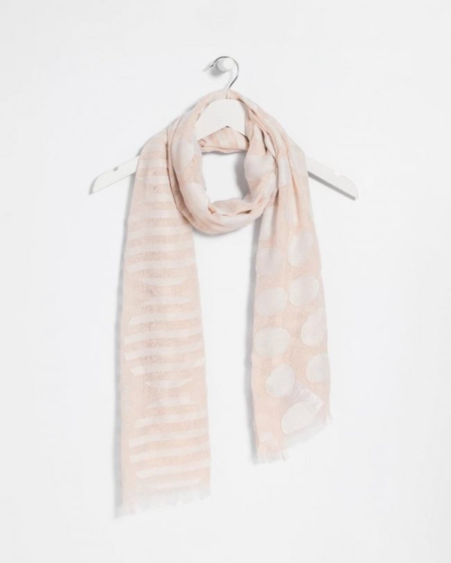Chicos Neutral Polka Dot Oblong Scarf - NEUTRAL Chicos Neutral Polka Dot Oblong Scarf - NEUTRAL