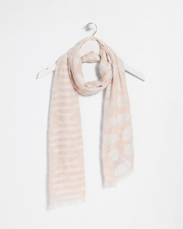 Chicos Neutral Polka Dot Oblong Scarf - NEUTRAL