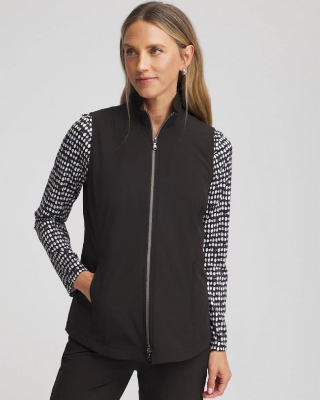 Chicos Zenergy® UPF Front-Zip Travel Vest - BLACK