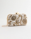 Chicos Beaded Floral Clutch - NEUTRAL
