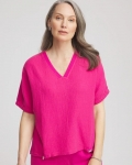 Chicos Zenergy® Gauze Lounge Shirt - CRUSHED BERRIES