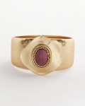 Chicos Golden Rhodonite Stone Cuff Bracelet - GOLD