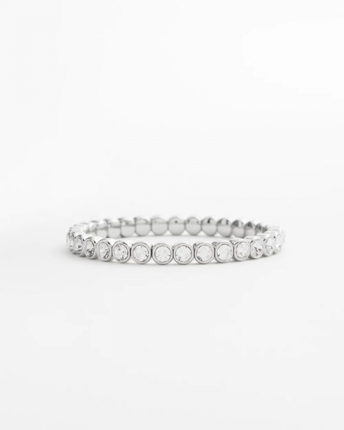 Chicos Faux Tennis Stretch Bracelet - SILVER