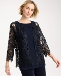 Chicos Travelers™ Galloon Lace Jacket - TRAVELERS INDIA INK