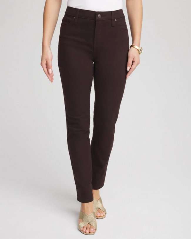 Chicos Girlfriend Slim Ankle Jeans - COCOA BEAN