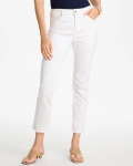 Chicos No-Stain Girlfriend Frayed Ankle Jeans - ALABASTER Chicos No-Stain Girlfriend Frayed Ankle Jeans - ALABASTER