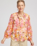 Chicos Split-Neck Blouse - SUNSET DUNES