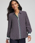 Chicos Faux Silk Twill Shirt - PASSPORT BLUE Chicos Faux Silk Twill Shirt - PASSPORT BLUE