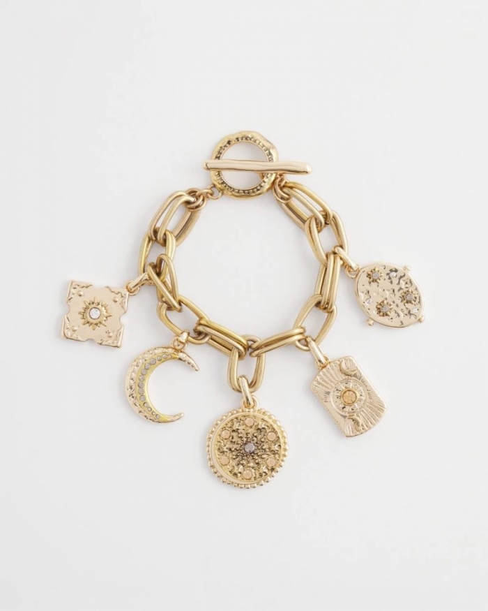 Chicos Gold Celestial Charm Bracelet - GOLD