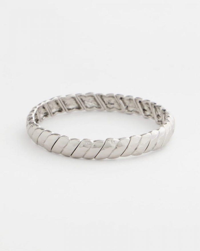 Chicos Thin Twist Stretch Bracelet - SILVER
