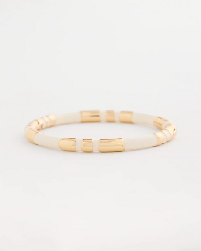 Chicos White Enamel Hinge Bangle - WHITE