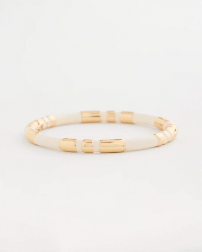 Chicos White Enamel Hinge Bangle - WHITE
