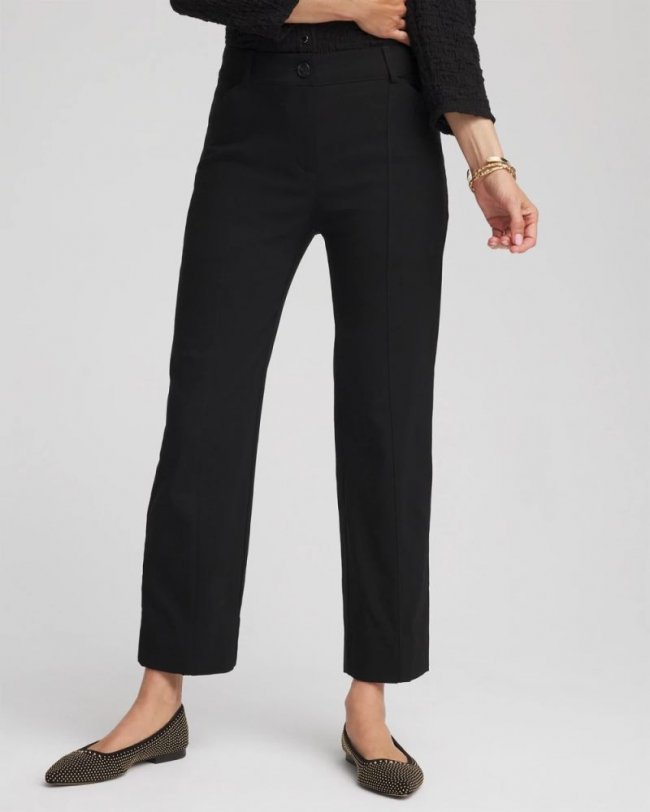 Chicos Emme Straight Ankle Pants - BLACK