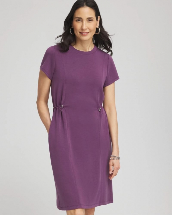 Chicos Zenergy® Bungee-Waist Dress - WASHED GRAPE