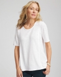 Chicos Slub Paneled Elbow Tee - ALABASTER Chicos Slub Paneled Elbow Tee - ALABASTER