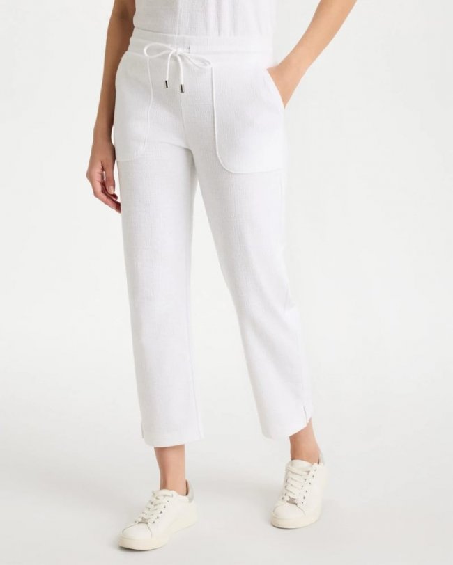 Chicos Zenergy® Crosshatch Knit Cropped Pants - ALABASTER