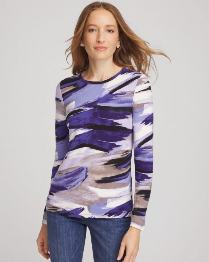Chicos Touch of Cool™ Crewneck Layering Tee - BLACK