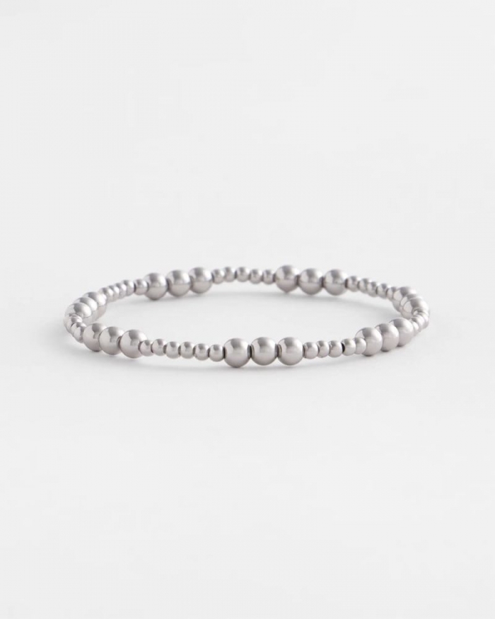 Chicos Silver-tone Small Bead Stretch Bracelet - SILVER
