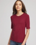 Chicos Elbow Sleeve Tee - RUSSET RED Chicos Elbow Sleeve Tee - RUSSET RED