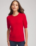 Chicos Crewneck Cashmere Pullover Sweater - RED Chicos Crewneck Cashmere Pullover Sweater - RED
