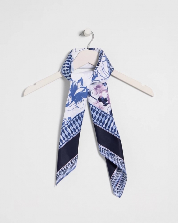 Chicos Ellie Sprigs Square Scarf - AMPARO BLUE