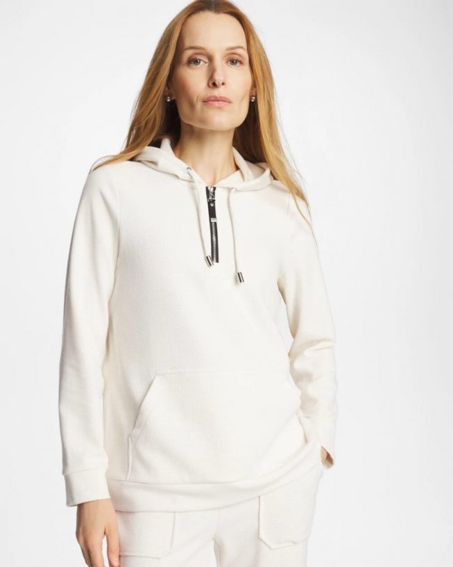 Chicos Zenergy® Soft Waffle Hooded Top - CREAM Chicos Zenergy® Soft Waffle Hooded Top - CREAM