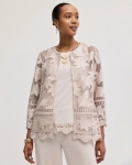 Chicos Travelers™ Collection Scallop Lace Jacket - SMOKEY TAUPE