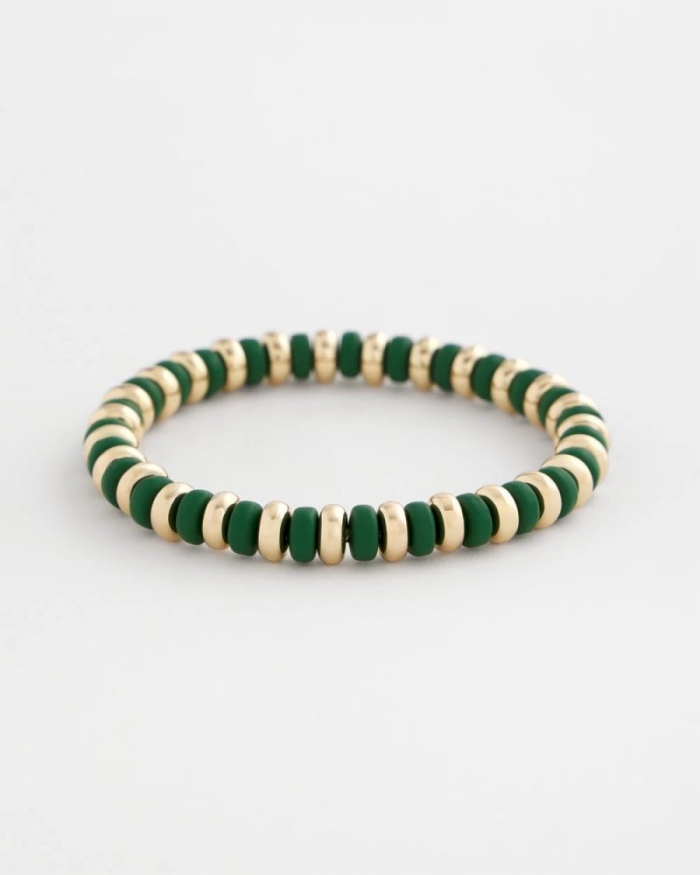 Chicos Green Gold Slice Stretch Bracelet - GREEN