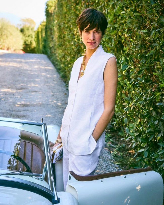 Chicos Long Linen Sleeveless Vest - ALABASTER